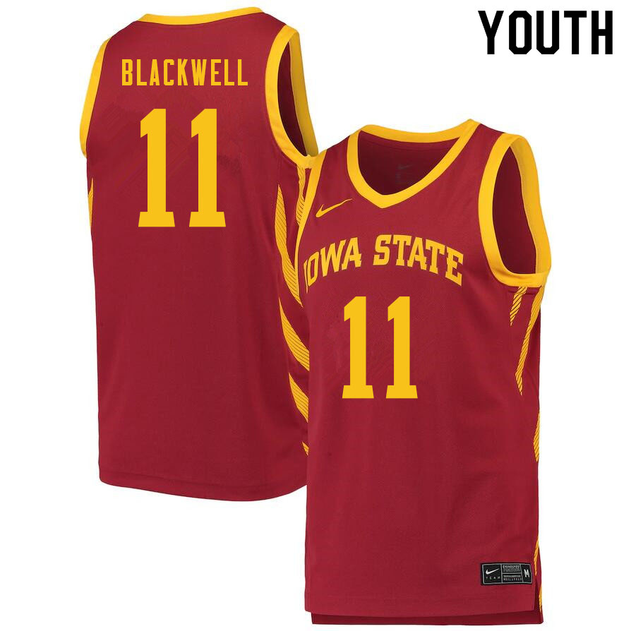 Youth #11 Dudley Blackwell Iowa State Cyclones College Basketball Jerseys Sale-Cardinal